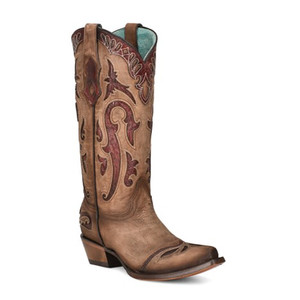 Corral Women's Orix Inlay Embroidery Wing Snip Toe Boot